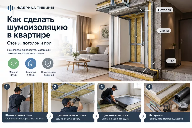 Как сделать шумоизоляцию в квартире: материалы и монтаж